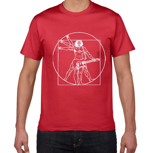 B2: Da Vinci Vitruvian Man Guitar T Shirt (FREE SHIPPING)